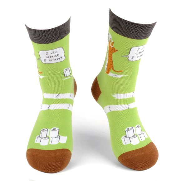 Covid-19 -Toilet Paper- Novelty Socks L/XL - Picture 1 of 10
